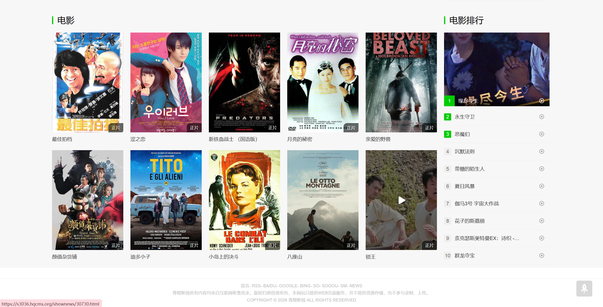 S3036苹果cmsV10高级自适应视频影视模板